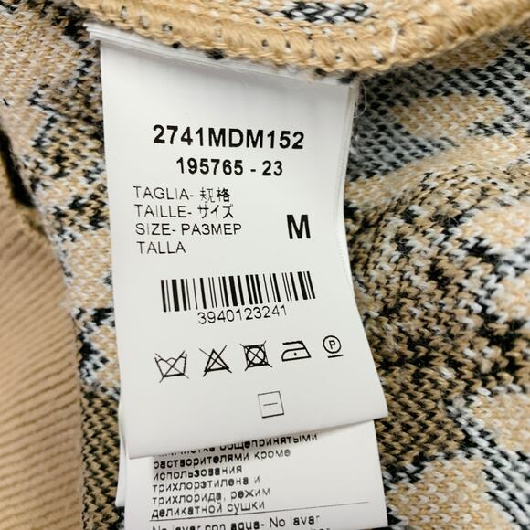 M Khaki Black White Viscose Blend Distressed Oversized Mixed Patterns Cardigan - Picture 12 of 16